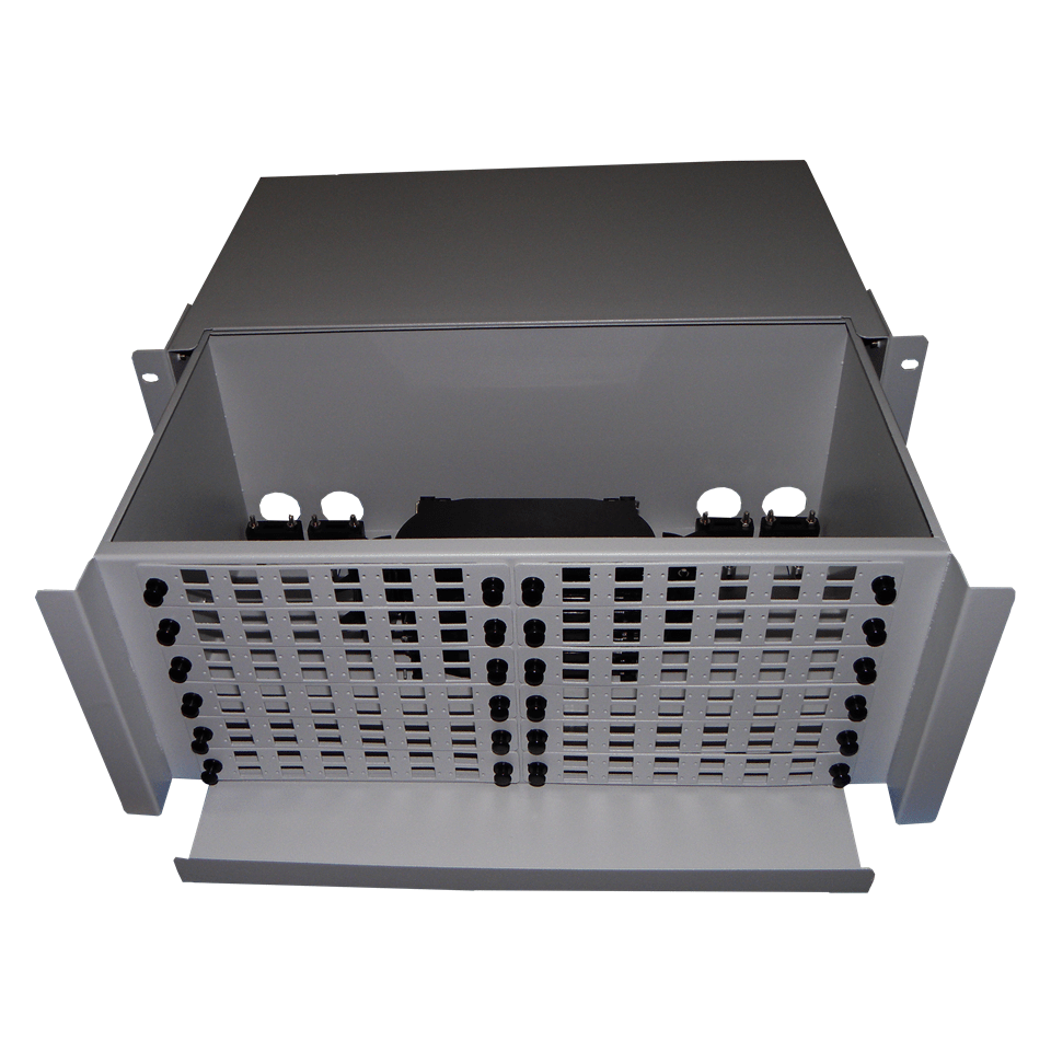 Patch Panel óptico 19" 144 SC simplex, Marfil Acero – Vacío