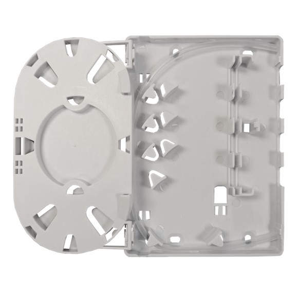 Placa frontal blanca para fibra óptica de 4 puertos sin conectores, caja de 100 unidades