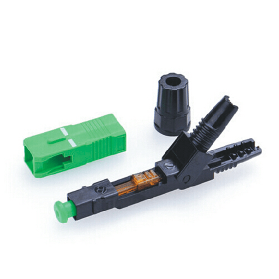 Fast Conector 09/125 SC/APC Simplex para cable plano  FTTH MOQ/MPQ- 10 piezas