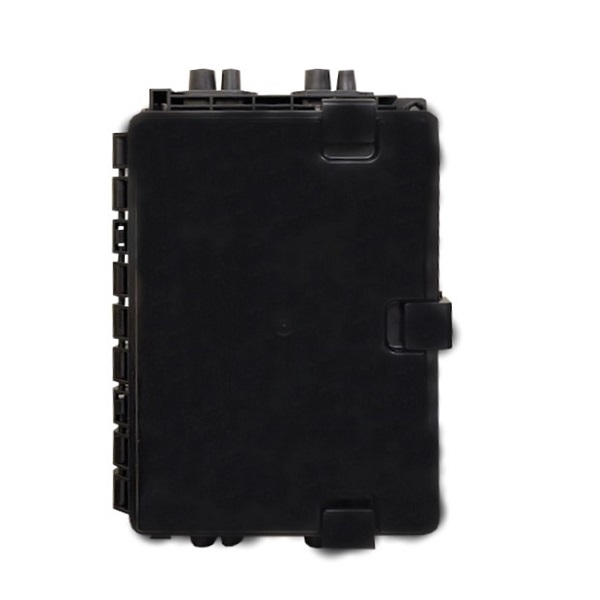 [CABLIX-OTB-0624AOHK] Caja de terminación de fibra óptica ABS Plástico para 24Fiber, admite hasta 16 fibras símplex SC - Hasta 1X 1:16 Splitter - Entrada/salida- 04x 14mm puertos plus 4x 10mm - Drop Port 16x 3*2mm - Negro - IP65 Interior /Exterior - Despoblado usado para Aéreo