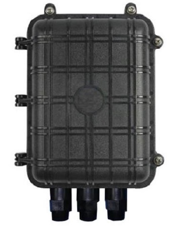 Mufa de fibra optica para 24 fibras de capacidad - para 2 bandejas de empalme de 12 fibras cada una y 12 dúplex o 18 simplex adaptador puerto SC