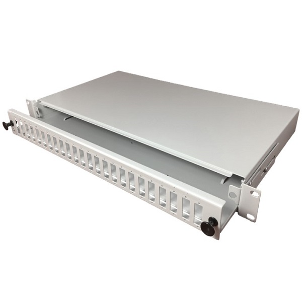 [CABLIX-OPP-0624SIB] Patch Panel óptico 19" 24 SC simplex, Marfil Acero - Vacío  modelo B