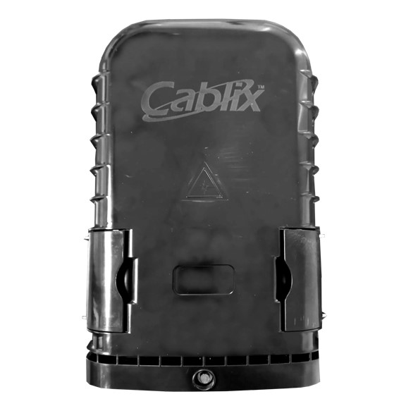 [CABLIX-OTBL-0616L16AOHDK] Caja de terminación de fibra óptica de plástico ABS para 16 cables de caída - Cargado con 16 adaptadores SC / APC y 01 spliter 1 * 16 SC / APC, admite hasta 18 fibras SC simplex - Hasta 2X 1: 8 Splitter - In / Out- 02X 6 ~ 11mm más puertos ovalados 02X 6