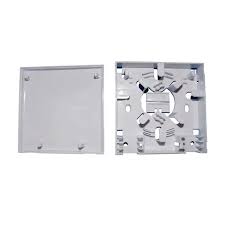 Caja terminal blanca para fibra óptica de 2 puertos sin conectores